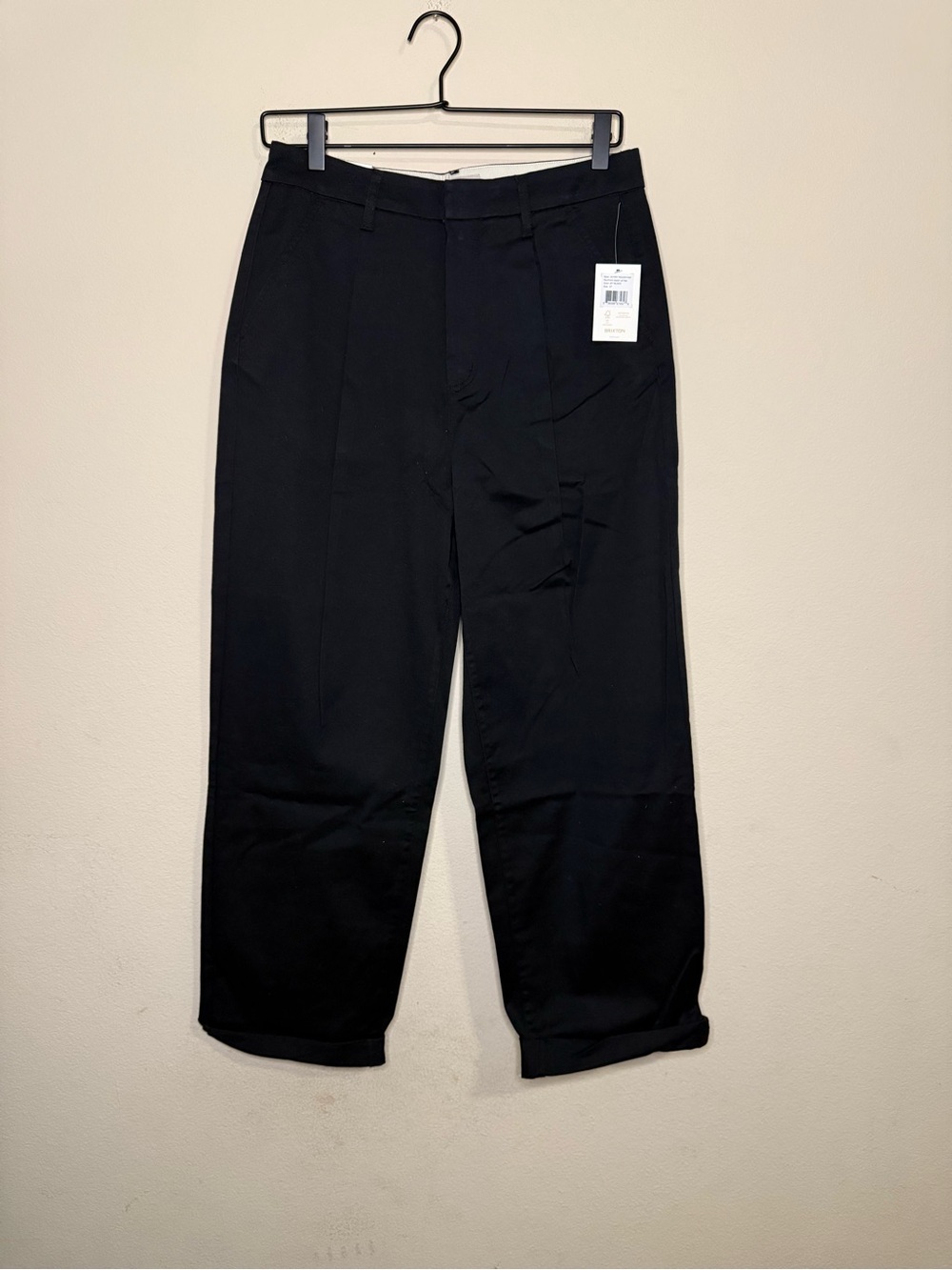 Brixton Black Relaxed Fit High-Rise Victory Pants Trousers